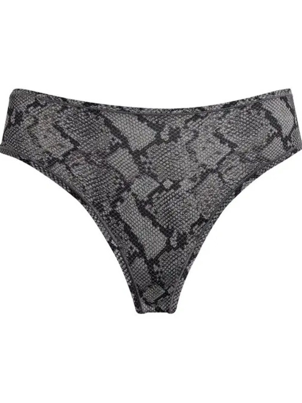 SKIMS Snake Print Cheeky Bikini Bottom - Gray/Black Size Large